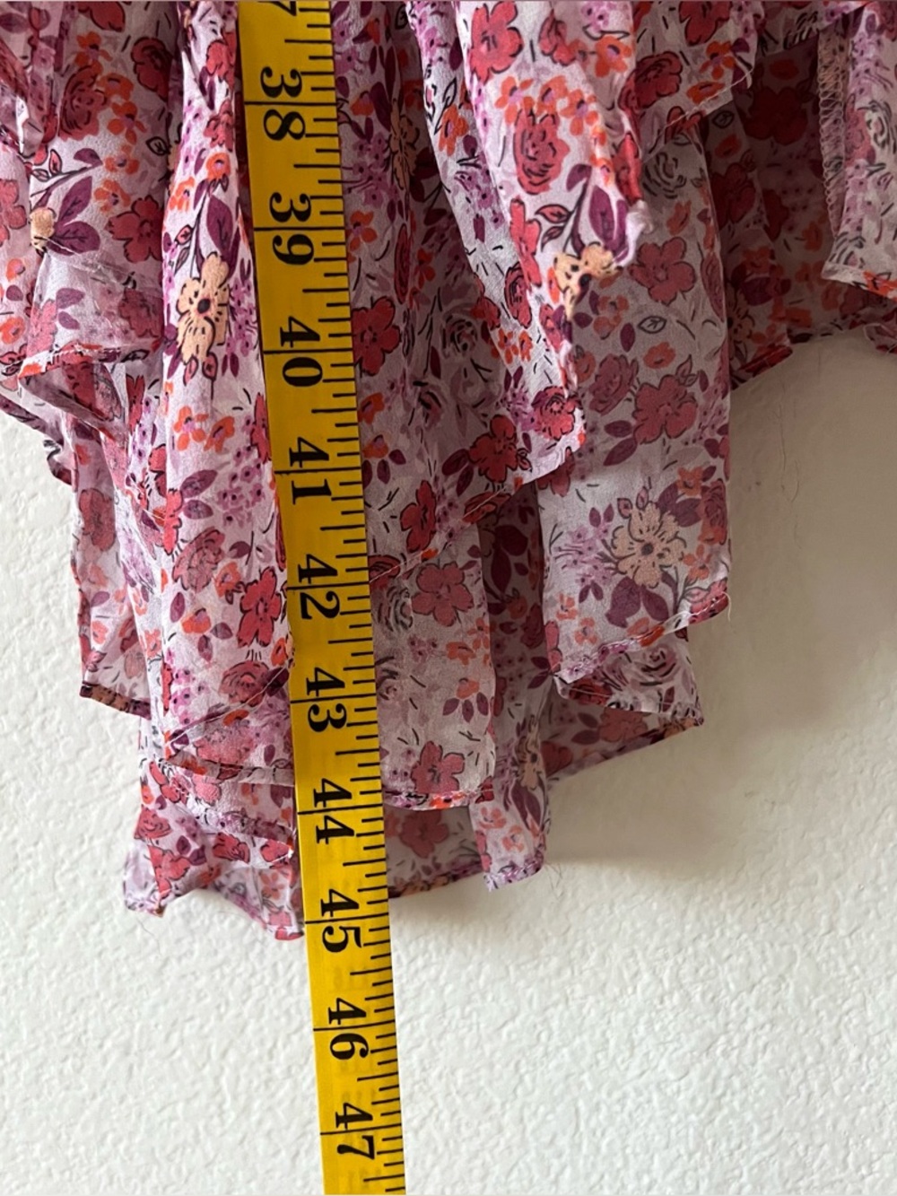 NWT Hale Bob Edna Floral Ruffled Handkerchief Dress Smocked Waist Small - Picture 15 of 15